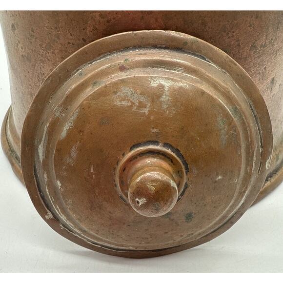 Primitive Farmhouse Copper Tea Kettle With Brass Goose Neck Spout As Is Patina - Picture 9 of 10